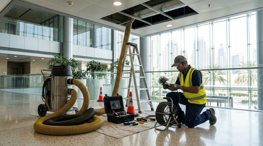 Professional AC duct cleaning machine and equipment for ventilation system cleaning.